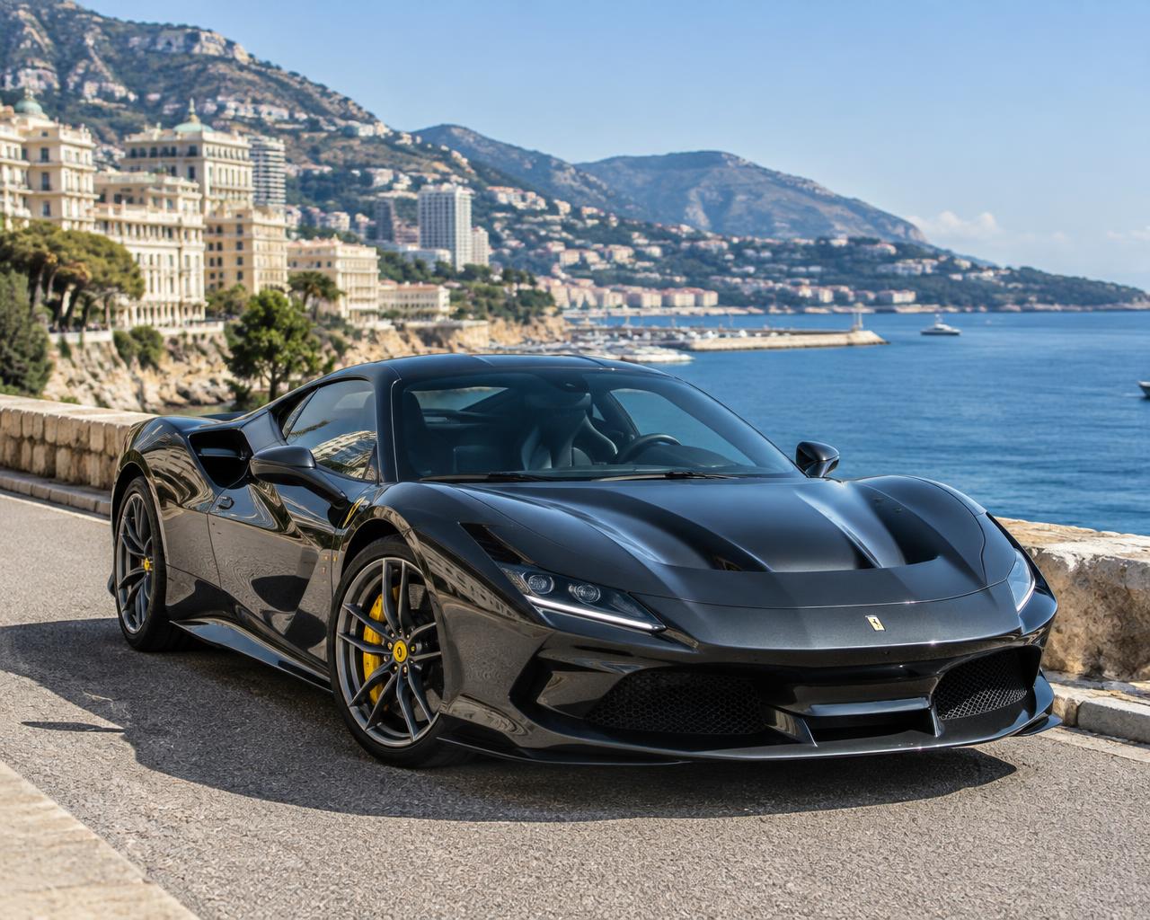 Exotic Italian supercar on the Monaco coast